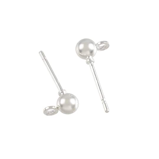 12 Pack: Earring Post Ball Top by Bead Landing&#x2122;